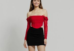 Chic Off-Shoulder Mesh corset Top