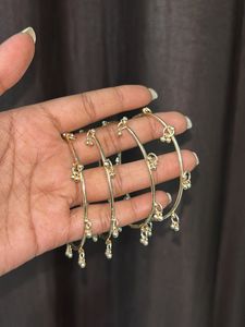 Gold Tone Beaded Bangle Set