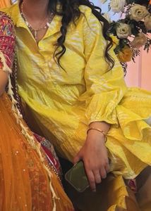 Vibrant Yellow Tiered Kurta