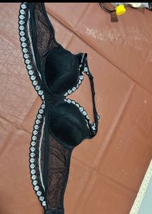 Lace Trim Halter Neck Bra- 40 B