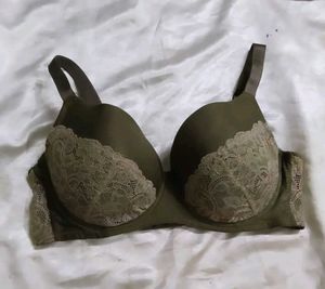 Olive Green Lace Bra