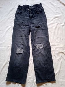 Women's Distressed Wide-Leg Jeans