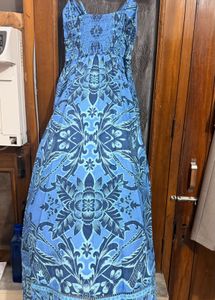 Beautiful Blue Floral Maxi Dress