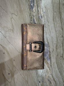 Vintage Chic Wallet with Buckle Detail