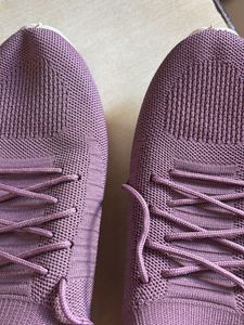 Lavender Knit Lace-Up Sneakers