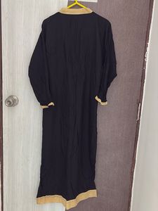 Elegant Black Kurta with Golden Embellishments