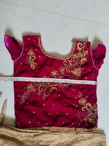 Elegant Maroon &amp; Gold Lehenga Choli Set