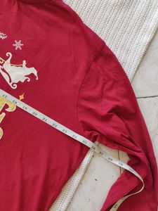 Red "We Believe" Christmas Long Sleeve Tee