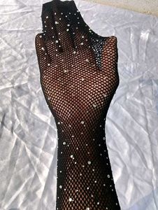 Rhinestone Black fishnet Stocking