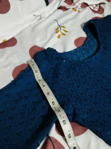 Elegant Blue Textured Kurta