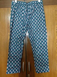 Printed Teal Straight pants