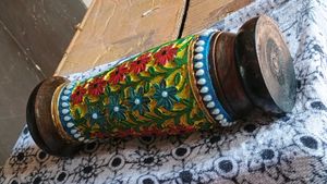 Colorful Wooden Floral Vase new unused