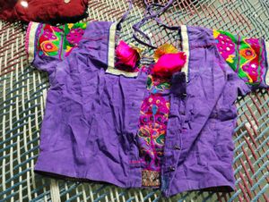 Vibrant Embroidered Crop Blouse