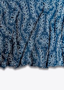 Blue Floral Print Peplum Top