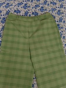 Vintage Green Plaid Wide Leg Pants