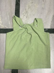 Lime Green Front Twist Corset Top