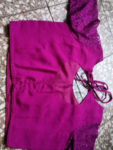 Magenta Lace Blouse