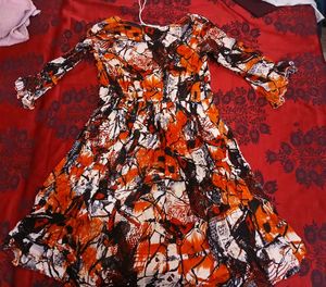 Bohemian Print Flare Sleeve Dress