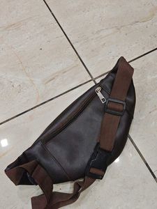 Brown Faux Leather Waist Bag
