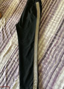Stylish Black Pants with Gold Trim
