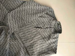 Stylish Grey Kurta with Wave Pattern