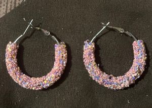 Sparkling Blossom Hoop Earrings