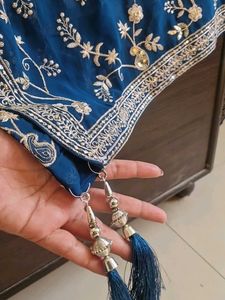 Blue anarkali Embroidered Suit with Dupatta 💖