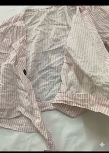 Pink Striped Wrap Top