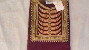 unstitched suit MaroonEmbroidered Kurta Set with