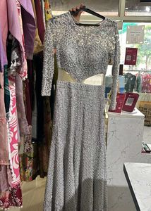 Exquisite Embellished Grey Gown