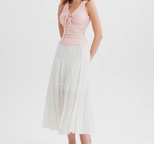 Pink Tie-Front Tank Top
