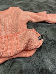 Peach Shimmery Knit Sweater
