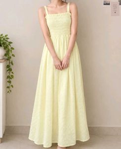 Chic Smocked Square Neck Maxi Dress