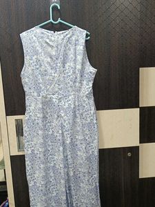 Blue Floral Sleeveless Dress