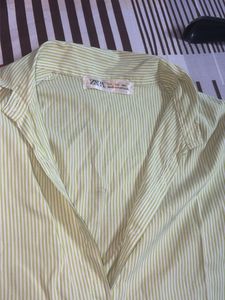 ZARA Mint Green &amp; White Striped Shirt for Women’s