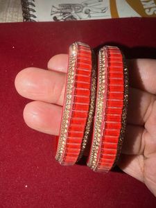 Sparkling Red &amp; Gold Bangles
