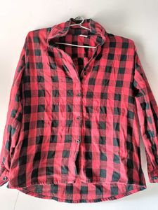 Classic Red &amp; Black Plaid Flannel Shirt