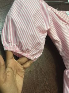 Chic Striped Puff Sleeve Top