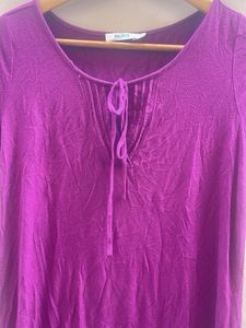 Purple Tie-Neck Top