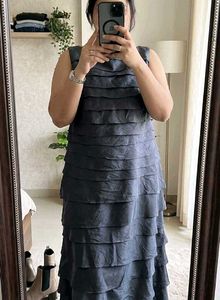 Elegant Tiered Grey Dress