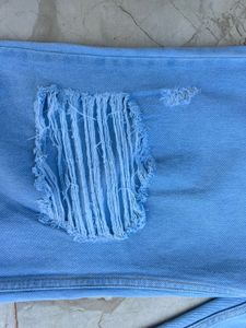 Light Wash Ripped Wide Leg Jeans