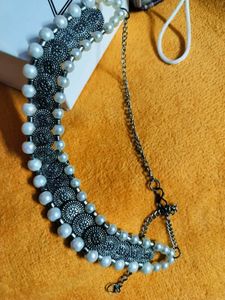 Statement Silver & Pearl Necklace