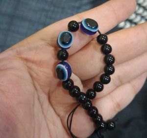 Evil Eye Beaded Elastic Bracelet +Black bracelett