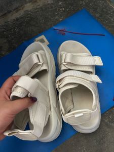 Cream Strap Platform Sandals
