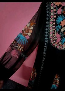 Black Embroidered Kurta Set