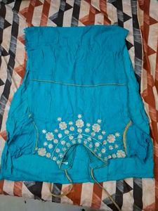 Blue Embroidered Kurta