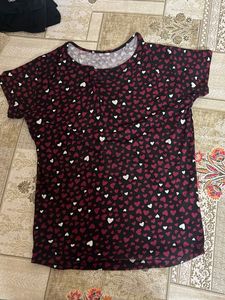 Cute Heart Print T-Shirt