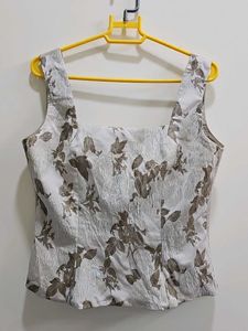 Floral Beige Corset with boning