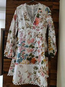 Floral Print Tiered Midi Dress