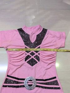 Cute Pink Sequin Embellished Top